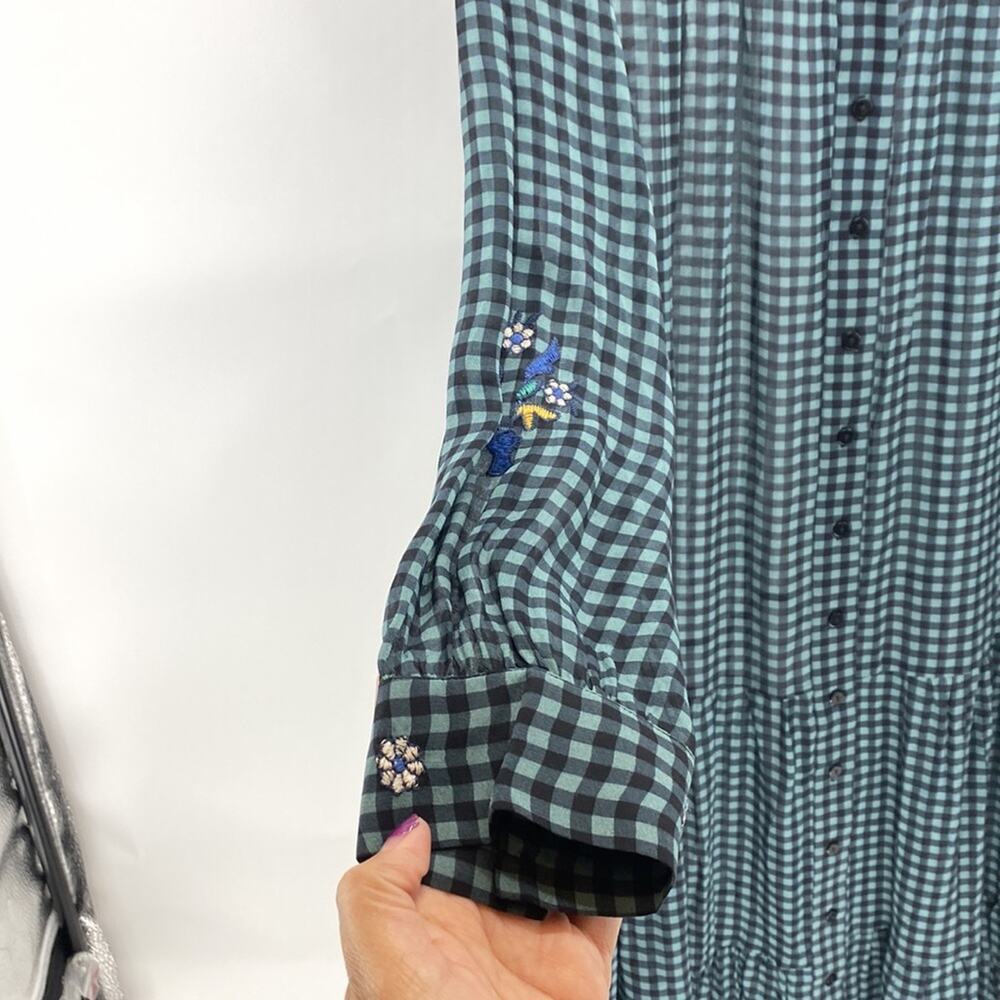 Johnny Was Jade Gingham Plaid Lana Tiered Midi dress size S bohemian prairie - Picture 8 of 15